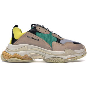 Balenciaga Triple S Sneakers Beige Green Yellow 2018 Reissue Flat Platform 46 13